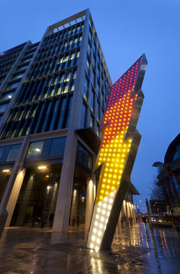 S Mark Gubb: Alight, 2014, Permanent sculptural work in Cardiff city centre (photo credit Jamie Woodley)