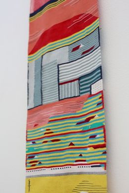 To Houshi Onsen, tapestry (silk, cotton, wool, tencel, linen), 30 x 180 cm, 2013.
