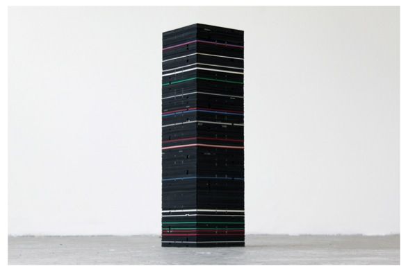 Monolith (2011) 80cm tower of 8inch floppy disks
