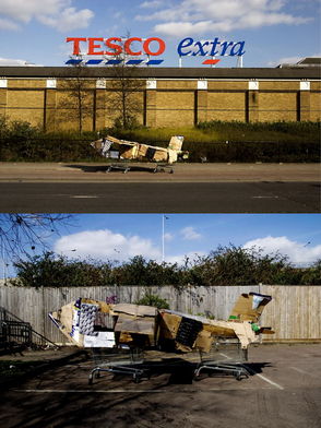 Rebecca Lennon, `Offering For Tesco (Where Wings Take Dream)` (2009), documentation from the performative series of Offerings (in progress).