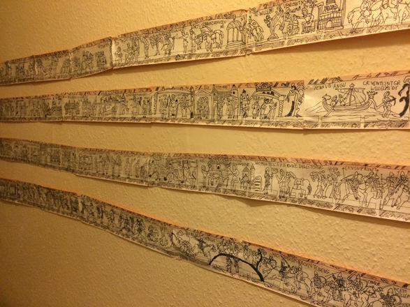 Dai Howell, <i>Paper Ticket Bayeux Tapestry (installation)</i>, © 2017