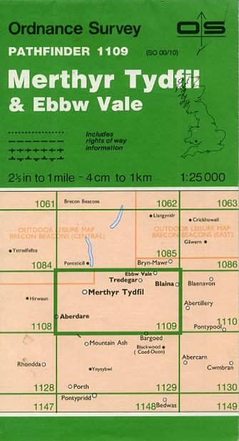 Ordnance Survey Merthyr Tydfil & Ebbw Vale Pathfinder-large