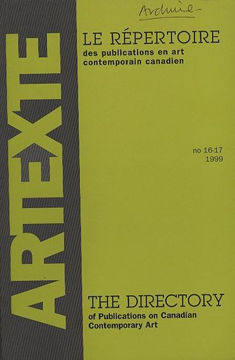 Artexte, Le Repertoire/The Directory, Publications on Canadian contemporary art -large